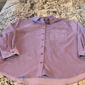 Women's 2x  fine wale corduroy , lavander  Button-Up Shirt/jacket - never worn.